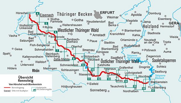 Produktbild: KOMPASS Wander-Tourenkarte Der Rennsteig 1:50.000