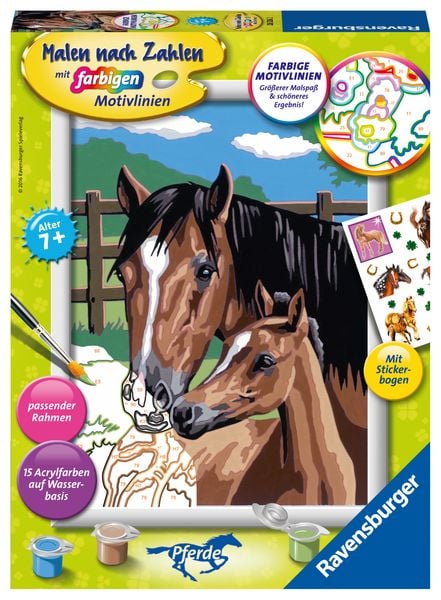 Produktbild: Ravensburger Malen nach Zahlen, Pferd mit Fohlen
