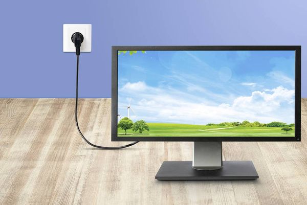 Produktbild: Renkforce Kaltger&auml;te Anschlusskabel [1x Schutzkontakt-Winkelstecker - 1x Kaltger&auml;te-Stecker C13] 0.75 m Schwarz