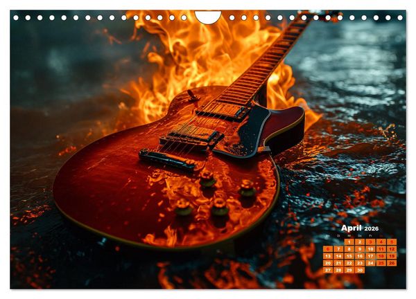 Produktbild: Sechs Saiten, Zw&ouml;lf Monate - Der Gitarrenkalender (Wandkalender 2026 DIN A4 quer), CALVENDO Monatskalender