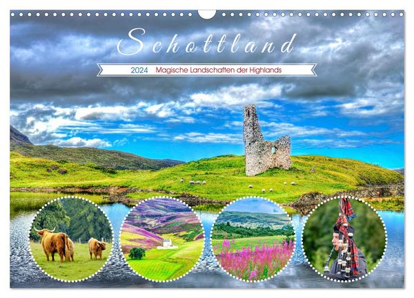 Schottland - Magische Landschaften der Highlands (Wandkalender 2024 DIN A3 quer), CALVENDO Monatskalender