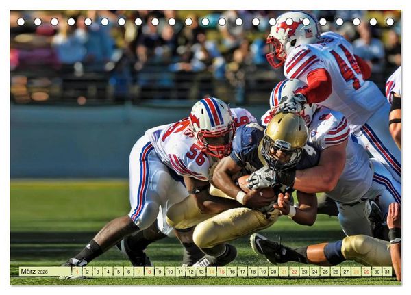 Produktbild: American Football - athletisch und riskant (Tischkalender 2026 DIN A5 quer), CALVENDO Monatskalender