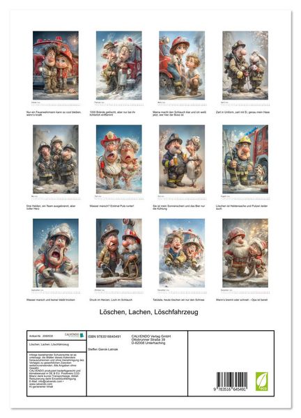 Produktbild: L&ouml;schen, Lachen, L&ouml;schfahrzeug (hochwertiger Premium Wandkalender 2026 DIN A2 hoch), Kunstdruck in Hochglanz