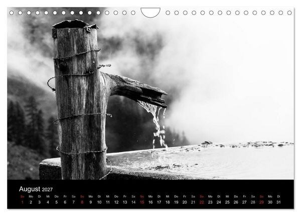 Produktbild: BERGE IN SCHWARZ WEISS (Wandkalender 2027 DIN A4 quer), CALVENDO Monatskalender