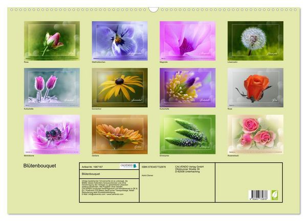 Produktbild: Bl&uuml;tenbouquet (Wandkalender 2026 DIN A2 quer), CALVENDO Monatskalender