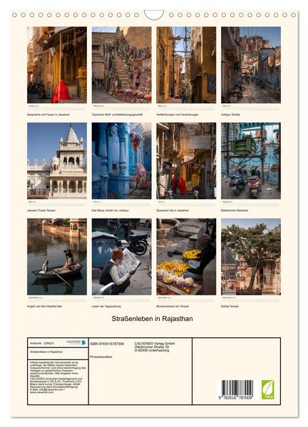 Produktbild: Stra&szlig;enleben in Rajasthan (Wandkalender 2027 DIN A3 hoch), CALVENDO Monatskalender