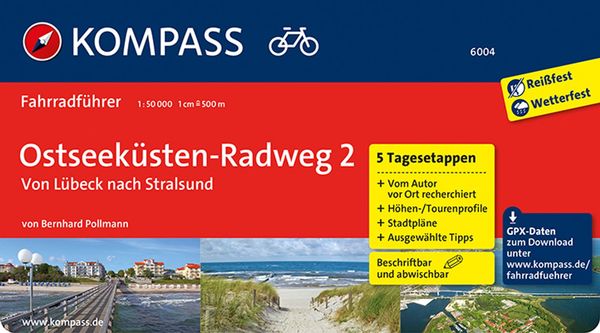 Produktbild: KOMPASS Fahrradf&uuml;hrer Ostseek&uuml;sten-Radweg 2, von L&uuml;beck nach Stralsund