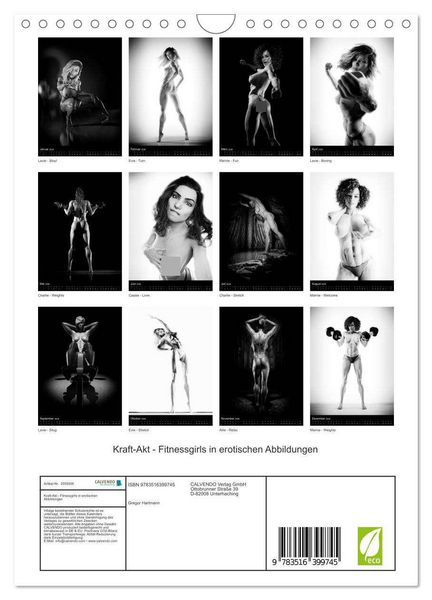 Produktbild: Kraft-Akt - Fitnessgirls in erotischen Abbildungen (Wandkalender 2026 DIN A4 hoch), CALVENDO Monatskalender