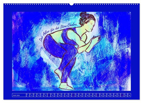 Produktbild: Farbige Yoga Kraftwelt - Yoga Asanas f&uuml;r die Chakren (hochwertiger Premium Wandkalender 2026 DIN A2 quer), Kunstdruck in Hochglanz