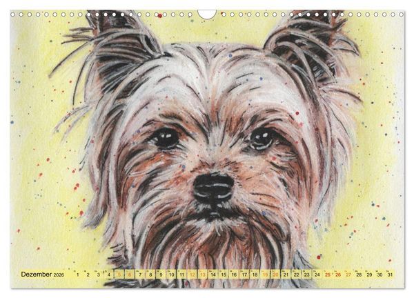 Produktbild: Hundeportr&auml;ts in Aquarell (Wandkalender 2026 DIN A3 quer), CALVENDO Monatskalender