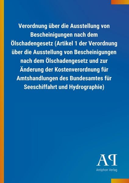 Produktbild: Verordnung &uuml;ber die Ausstellung von Bescheinigungen nach dem
