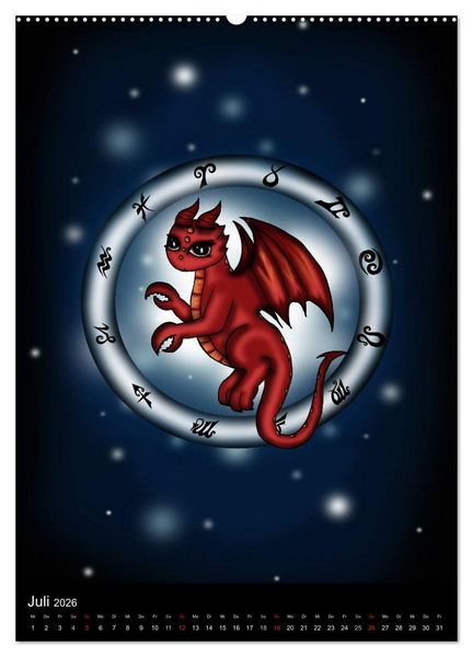 Produktbild: Drachen-Sternzeichen (Wandkalender 2026 DIN A2 hoch), CALVENDO Monatskalender