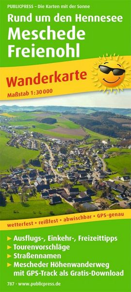 Produktbild: Publicpress Wanderkarte Rund um den Hennesee, Meschede, Freienohl 1:30.000