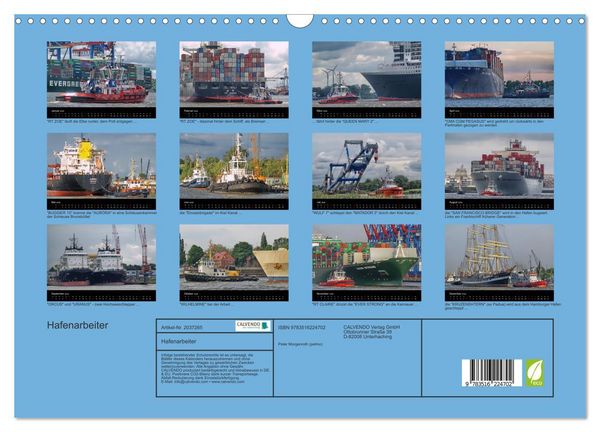 Produktbild: Hafenarbeiter (Wandkalender 2026 DIN A3 quer), CALVENDO Monatskalender