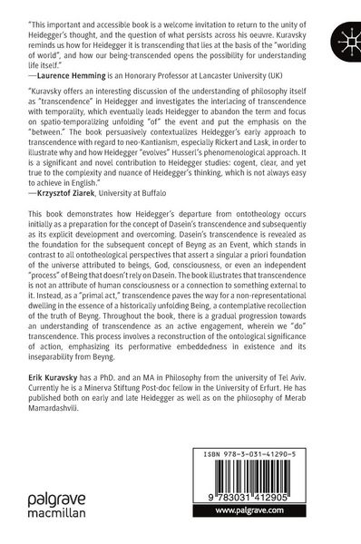 Produktbild: Transcendence in Heidegger&rsquo;s Early Thought