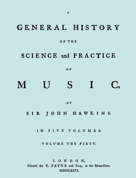 Produktbild: A General History of the Science and Practice of Music. Vol.1 of 5. [Facsimile of 1776 Edition of Vol.1.]