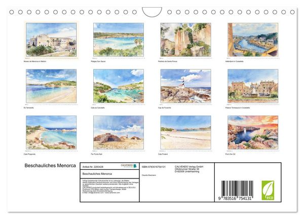 Produktbild: Beschauliches Menorca (Wandkalender 2027 DIN A4 quer), CALVENDO Monatskalender