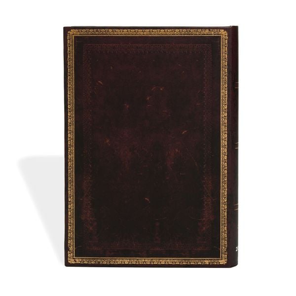 Produktbild: Hardcover Notizbuch Schwarzes Marokkoleder, Midi, Liniert