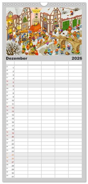 Produktbild: Familienplaner 2026 - Meine kleine Wimmelwelt mit 5 Spalten (Wandkalender, 21 x 45 cm) CALVENDO