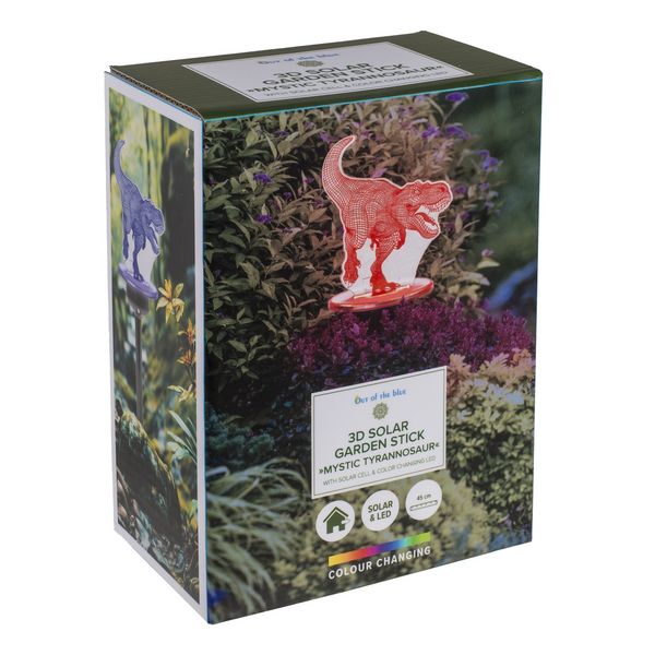 Produktbild: 3D Solar Garden Stick Mystic Tyrannosaur mit Farbwechsel-LED 45cm