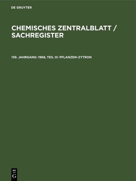 Produktbild: 1968, Teil III: Pflanzen&ndash;Zytron