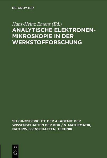 Produktbild: Analytische Elektronenmikroskopie in der Werkstofforschung