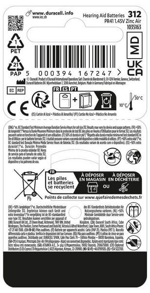 Produktbild: Knopfzelle H&ouml;rger&auml;t 312/PR41