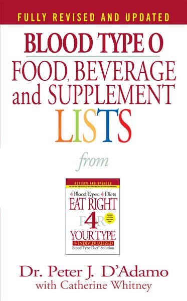Produktbild: Blood Type O Food, Beverage and Supplement Lists