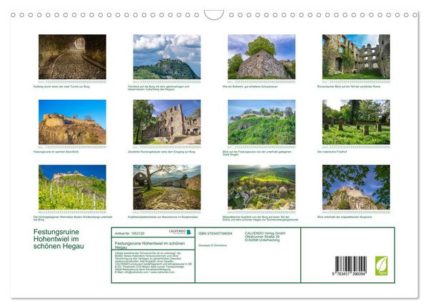 Produktbild: Festungsruine Hohentwiel im sch&ouml;nen Hegau (Wandkalender 2026 DIN A3 quer), CALVENDO Monatskalender