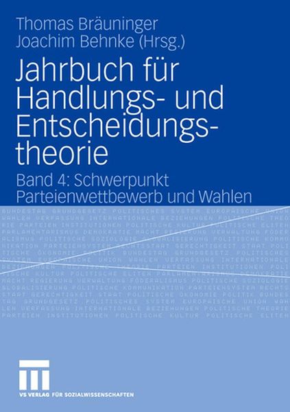 Produktbild: Jahrbuch f&uuml;r Handlungs- und Entscheidungstheorie