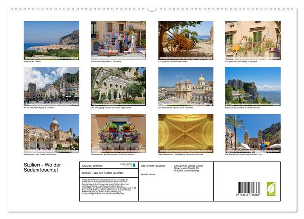 Produktbild: Sizilien - Wo der S&uuml;den leuchtet (hochwertiger Premium Wandkalender 2026 DIN A2 quer), Kunstdruck in Hochglanz