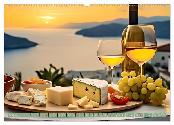 Produktbild: Gourmet K&auml;se - und Weingenuss (hochwertiger Premium Wandkalender 2026 DIN A2 quer), Kunstdruck in Hochglanz