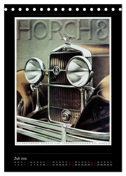 Produktbild: Historische Automobilplakate (Tischkalender 2026 DIN A5 hoch), CALVENDO Monatskalender