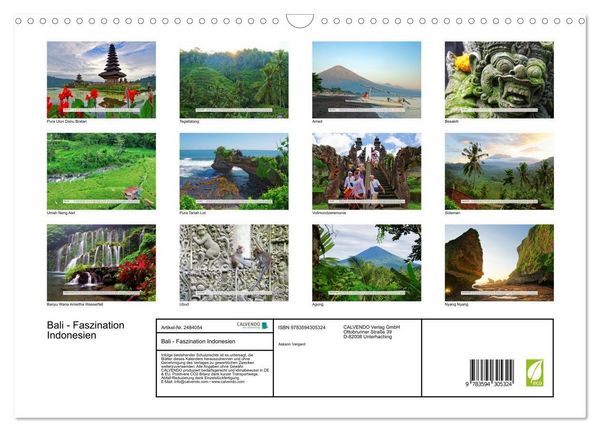 Produktbild: Bali - Faszination Indonesien (Wandkalender 2027 DIN A3 quer), CALVENDO Monatskalender