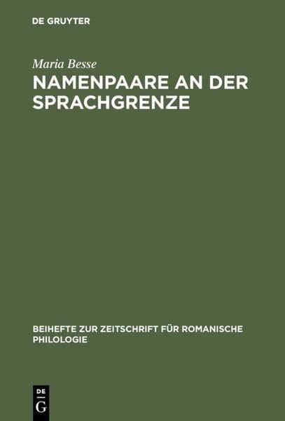 Produktbild: Namenpaare an der Sprachgrenze