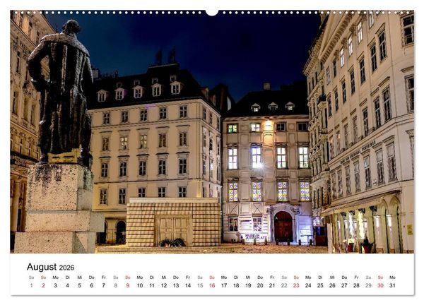Produktbild: Wien nach Sonnenuntergang (hochwertiger Premium Wandkalender 2026 DIN A2 quer), Kunstdruck in Hochglanz