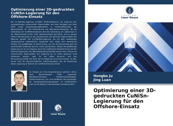 Produktbild: Optimierung einer 3D-gedruckten CuNiSn-Legierung f&uuml;r den Offshore-Einsatz