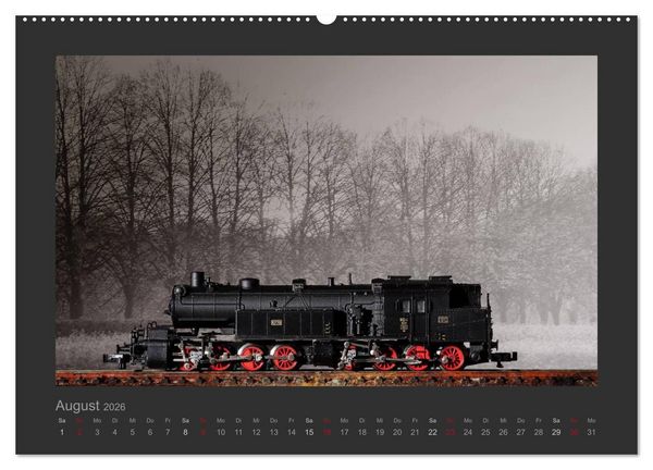 Produktbild: Dampflokomotiven in Spur N (hochwertiger Premium Wandkalender 2026 DIN A2 quer), Kunstdruck in Hochglanz