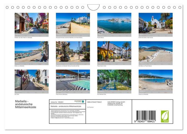 Produktbild: Marbella - andalusische Mittelmeerk&uuml;ste (Wandkalender 2026 DIN A4 quer), CALVENDO Monatskalender