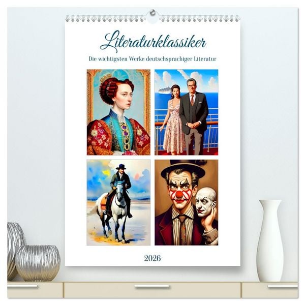 Produktbild: Literaturklassiker (hochwertiger Premium Wandkalender 2026 DIN A2 hoch), Kunstdruck in Hochglanz