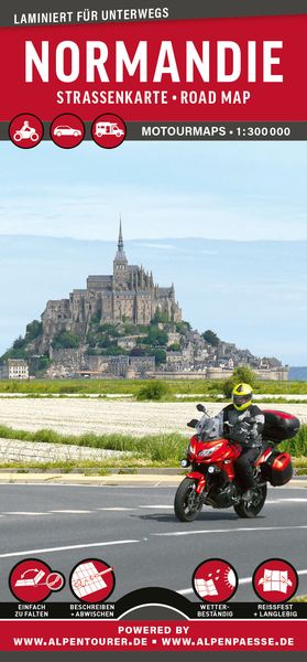 Produktbild: MoTourMaps Normandie Auto- und Motorradkarte 1:300.000