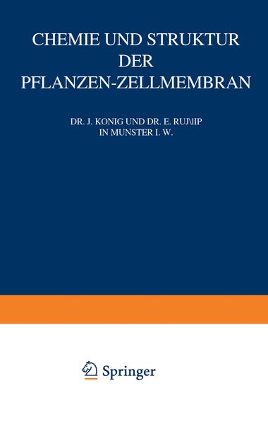 Produktbild: Chemie und Struktur der Pflanzen-Zellmembran
