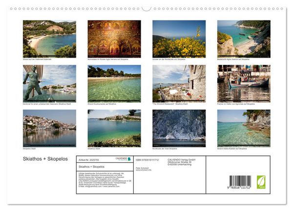 Produktbild: Skiathos + Skopelos (hochwertiger Premium Wandkalender 2026 DIN A2 quer), Kunstdruck in Hochglanz