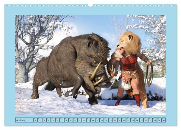 Produktbild: Die zw&ouml;lf Aufgaben des Herkules (hochwertiger Premium Wandkalender 2026 DIN A2 quer), Kunstdruck in Hochglanz