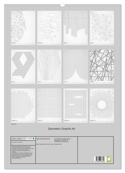 Produktbild: Geometric Graphik Art (Wandkalender 2026 DIN A2 hoch), CALVENDO Monatskalender