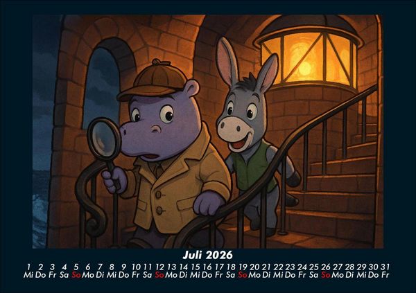 Produktbild: Sashito & Huf - Geheimnisvolle Mission 2026 Fotokalender DIN A5