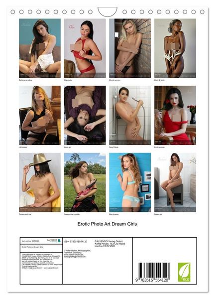 Produktbild: Erotic Photo Art Dream Girls (Wall Calendar 2026 DIN A4 portrait), CALVENDO 12 Month Wall Calendar