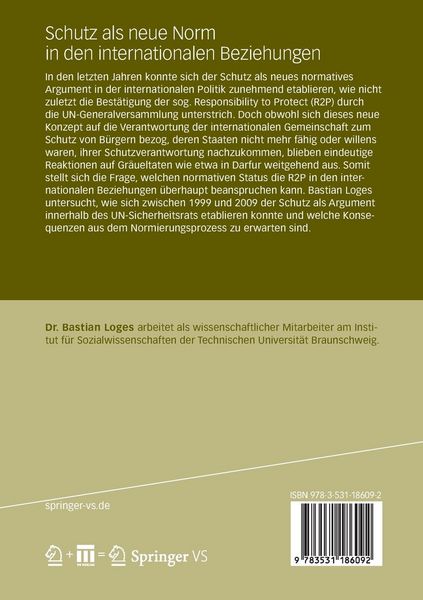 Produktbild: Schutz als neue Norm in den internationalen Beziehungen