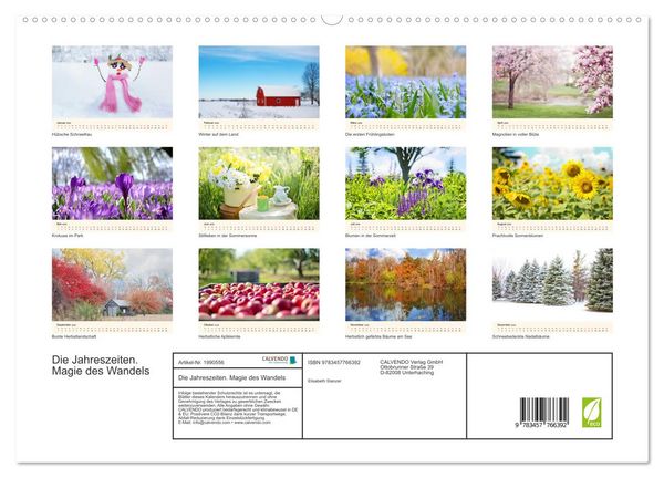 Produktbild: Die Jahreszeiten. Magie des Wandels (hochwertiger Premium Wandkalender 2026 DIN A2 quer), Kunstdruck in Hochglanz