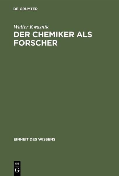 Produktbild: Der Chemiker als Forscher